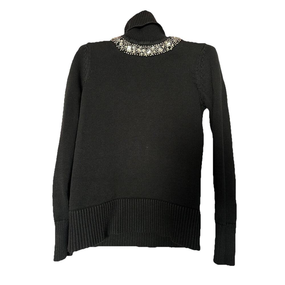 Michael by Michael Kors Bejeweled Turtleneck Sweater Size S Cotton Blend